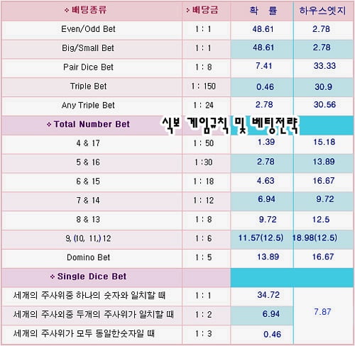 식보-배팅종류-전략-표